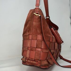 MICHAEL Michael Kors Vivian Cinnamon Suede Leather Shoulder Bag